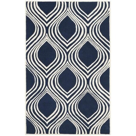 Safavieh Chatham Hand Tufted Rectangle Rug- Dark Blue - Ivory- 8 x 10 ft. CHT758C-8